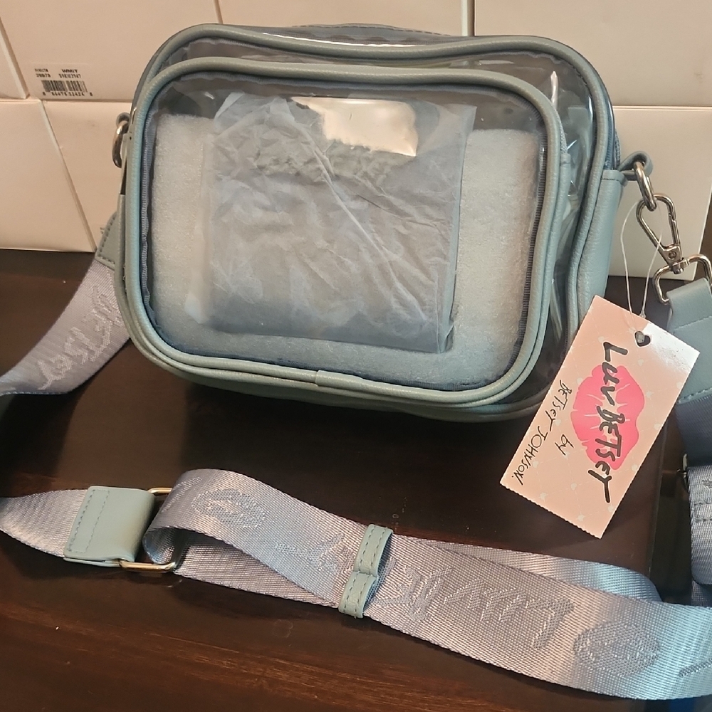 Blue Crossbody Bag with Adjustable Strap